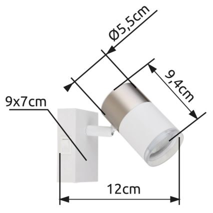 Globo - Zidna reflektorska lampa 1xGU10/25W/230V bela/mat krom