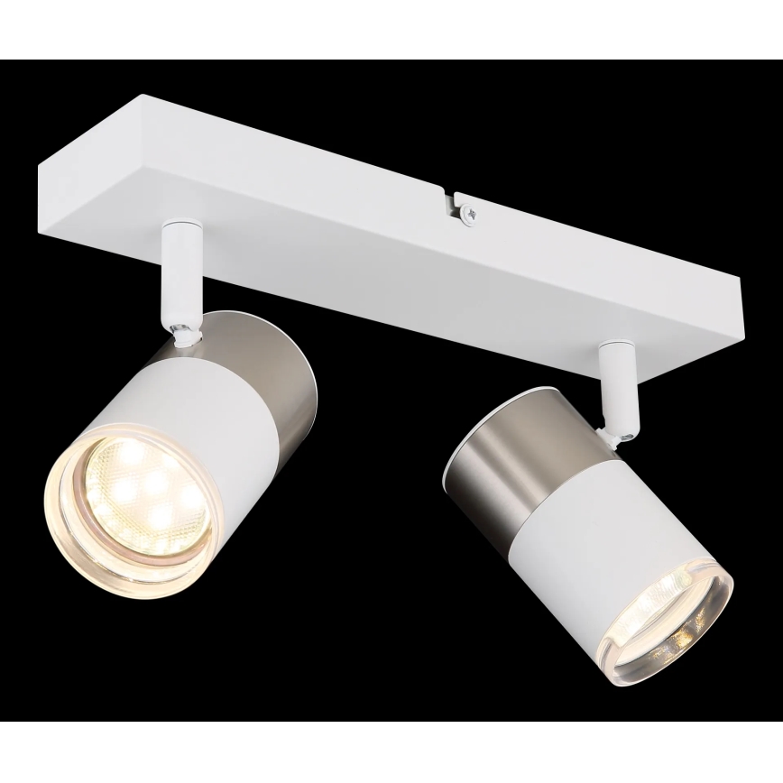 Globo - Reflektorska lampa 2xGU10/25W/230V bela/mat krom