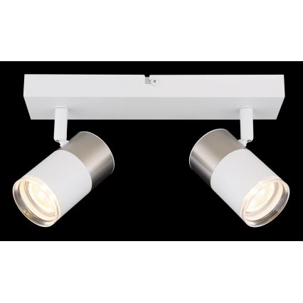 Globo - Reflektorska lampa 2xGU10/25W/230V bela/mat krom