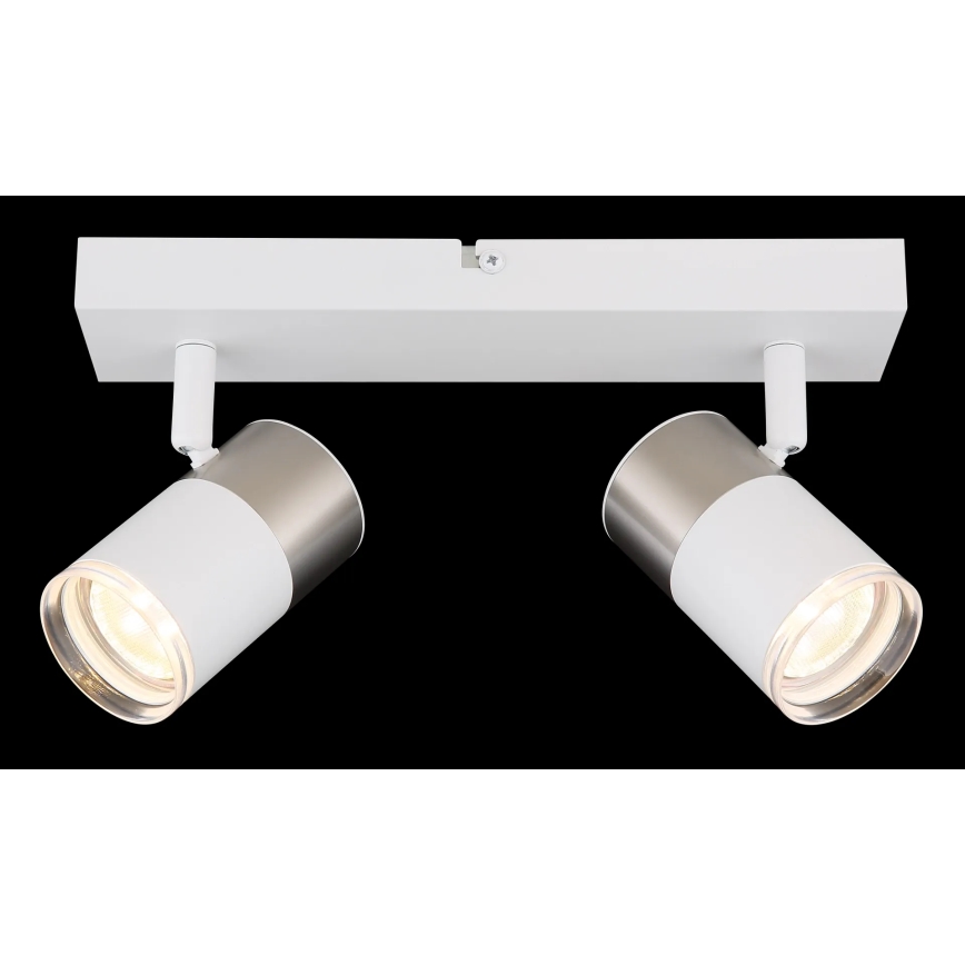 Globo - Reflektorska lampa 2xGU10/25W/230V bela/mat krom