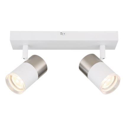 Globo - Reflektorska lampa 2xGU10/25W/230V bela/mat krom
