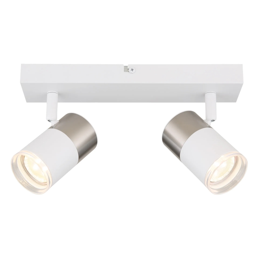 Globo - Reflektorska lampa 2xGU10/25W/230V bela/mat krom