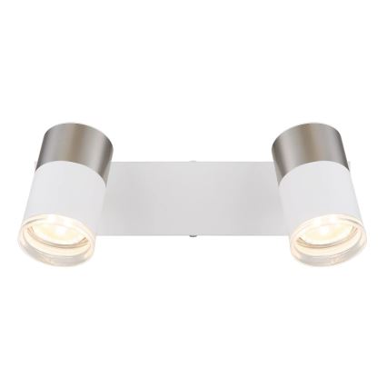 Globo - Reflektorska lampa 2xGU10/25W/230V bela/mat krom