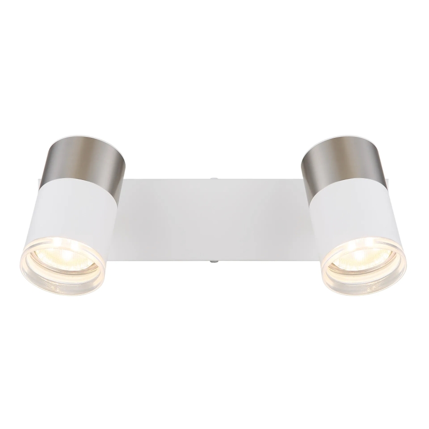 Globo - Reflektorska lampa 2xGU10/25W/230V bela/mat krom