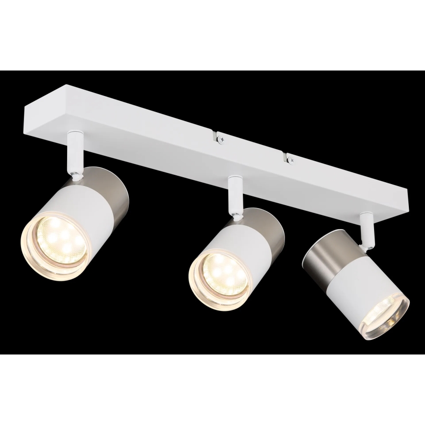 Globo - Reflektorska lampa 3xGU10/25W/230V bela/mat krom