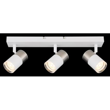 Globo - Reflektorska lampa 3xGU10/25W/230V bela/mat krom