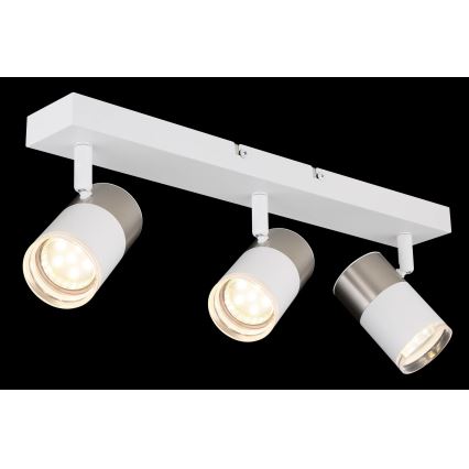 Globo - Reflektorska lampa 3xGU10/25W/230V bela/mat krom