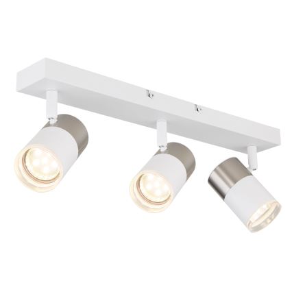 Globo - Reflektorska lampa 3xGU10/25W/230V bela/mat krom