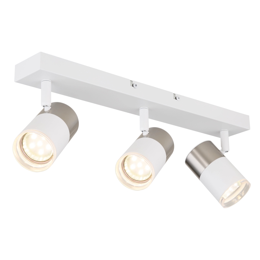 Globo - Reflektorska lampa 3xGU10/25W/230V bela/mat krom
