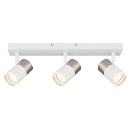 Globo - Reflektorska lampa 3xGU10/25W/230V bela/mat krom