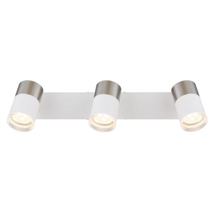 Globo - Reflektorska lampa 3xGU10/25W/230V bela/mat krom