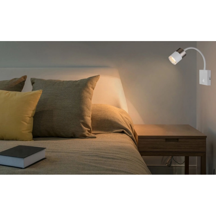 Globo - Zidna reflektorska lampa 1xGU10/25W/230V bela/mat krom