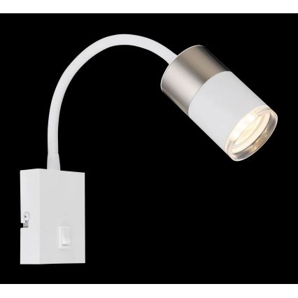 Globo - Zidna reflektorska lampa 1xGU10/25W/230V bela/mat krom