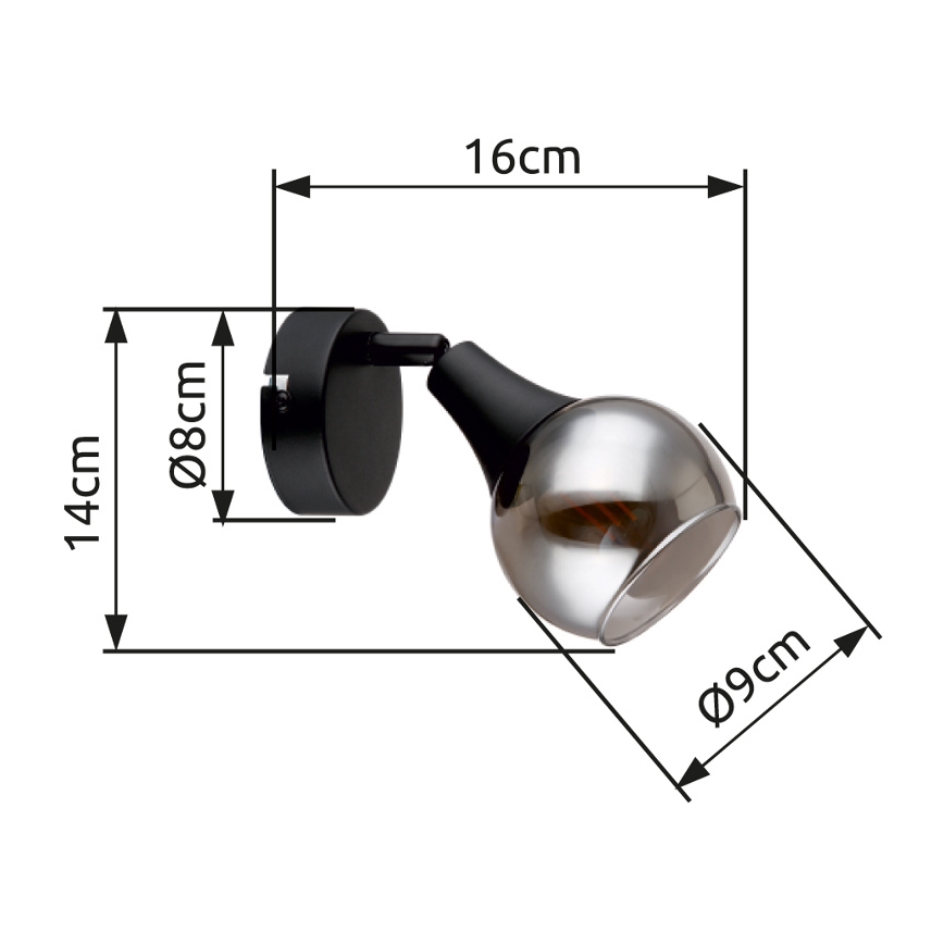 Globo - Zidna reflektorska lampa 1xE14/40W/230V crno