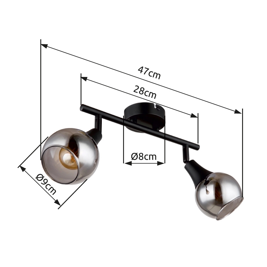 Globo - Reflektorska lampa 2xE14/40W/230V crno