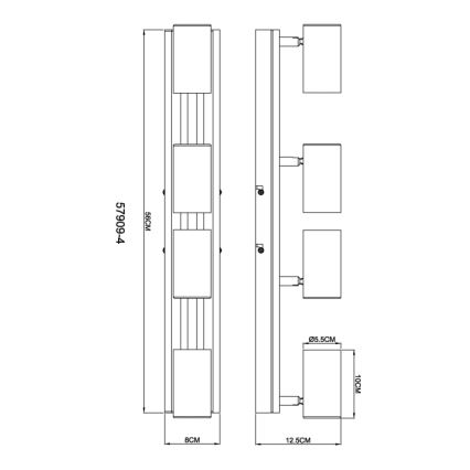Globo - spot svetiljka 4xGU10/25W/230V crna