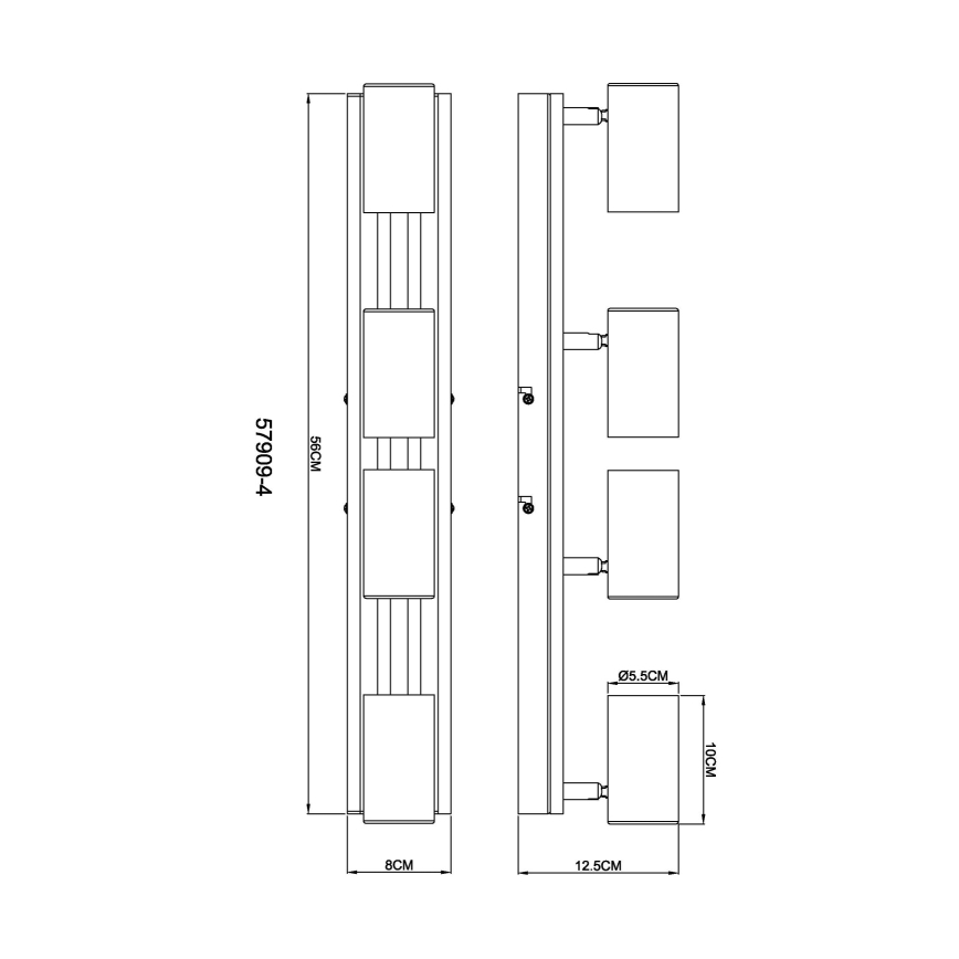 Globo - spot svetiljka 4xGU10/25W/230V crna