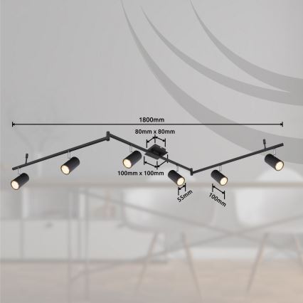 Globo - Reflektorska lampa 6xGU10/35W/230V crno