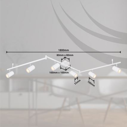 Globo - Reflektorska lampa 6xGU10/35W/230V bela