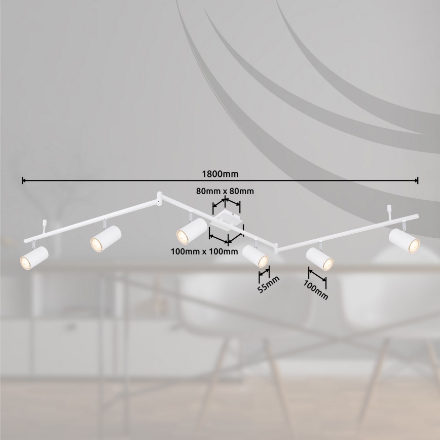 Globo - Reflektorska lampa 6xGU10/35W/230V bela
