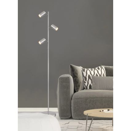 Globo - Podna lampa 3xGU10/5W/230V mat krom