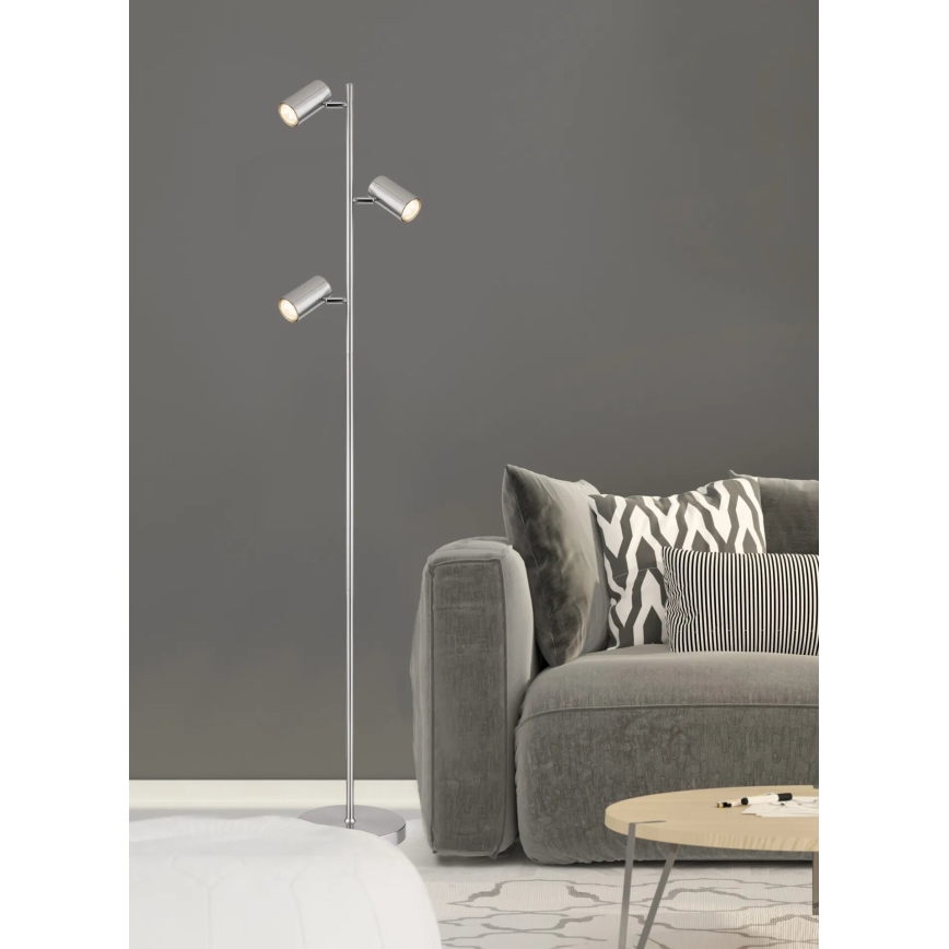 Globo - Podna lampa 3xGU10/5W/230V mat krom
