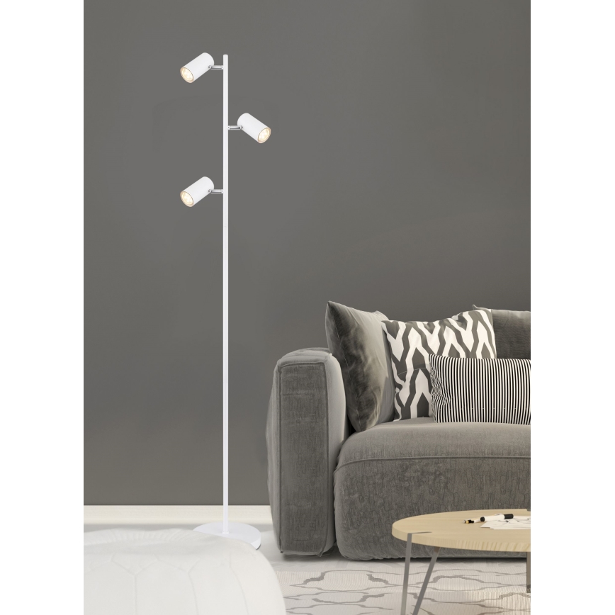 Globo - Podna lampa 3xGU10/5W/230V bela