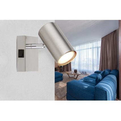Globo - Zidna reflektorska lampa 1xGU10/25W/230V mat krom
