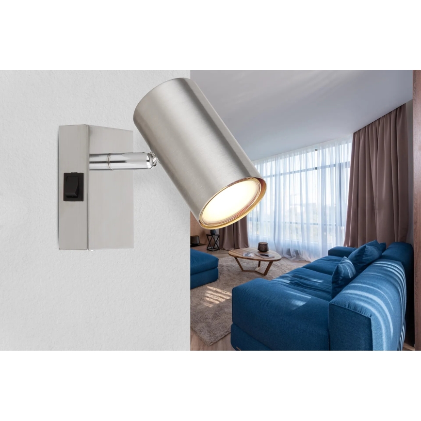 Globo - Zidna reflektorska lampa 1xGU10/25W/230V mat krom