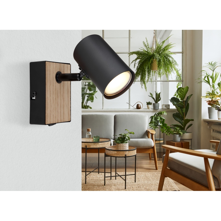 Globo - Zidna reflektorska lampa 1xGU10/35W/230V crno/braon