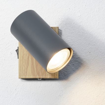 Globo - Zidna usmerena svetiljka 1xGU10/25W/230V siva/braon