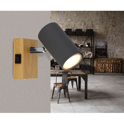 Globo - Zidna usmerena svetiljka 1xGU10/25W/230V siva/braon