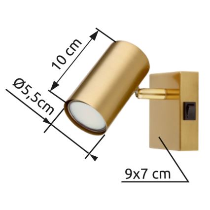 Globo - Zidna reflektorska lampa 1xGU10/25W/230V zlatna