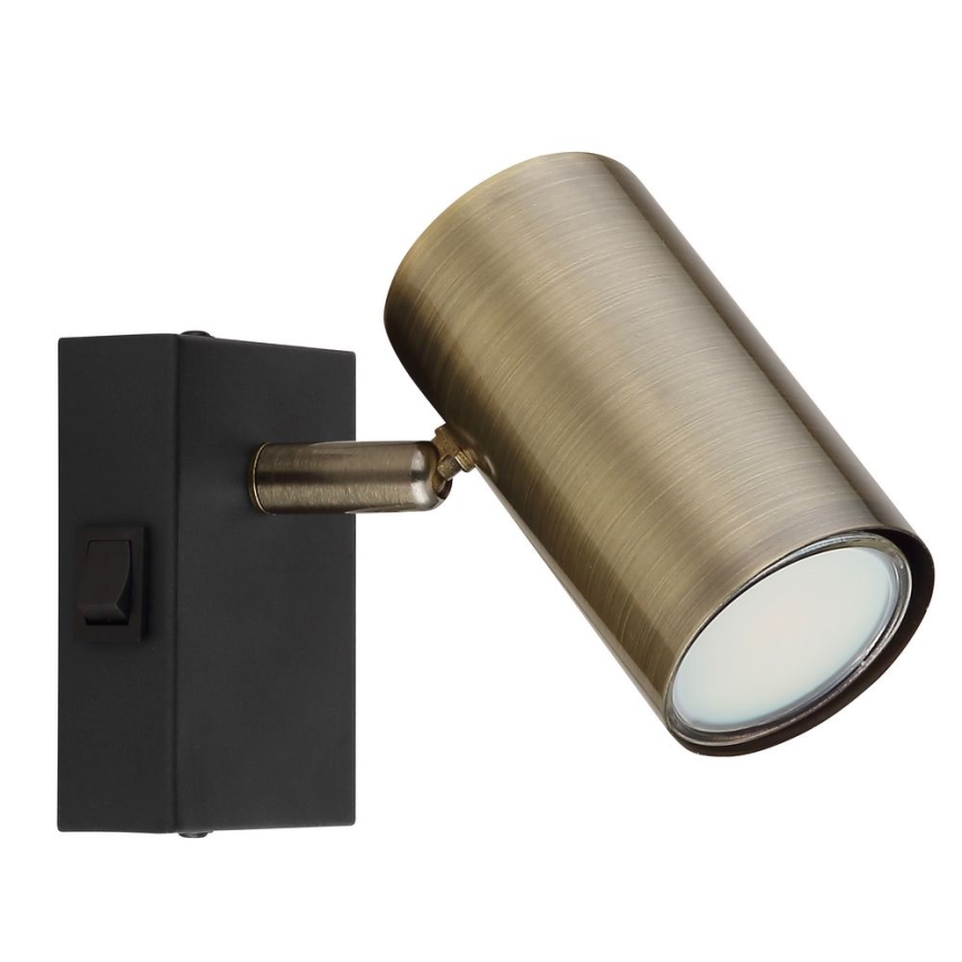 Globo - Zidna reflektorska lampa 1xGU10/25W/230V crno/mesing