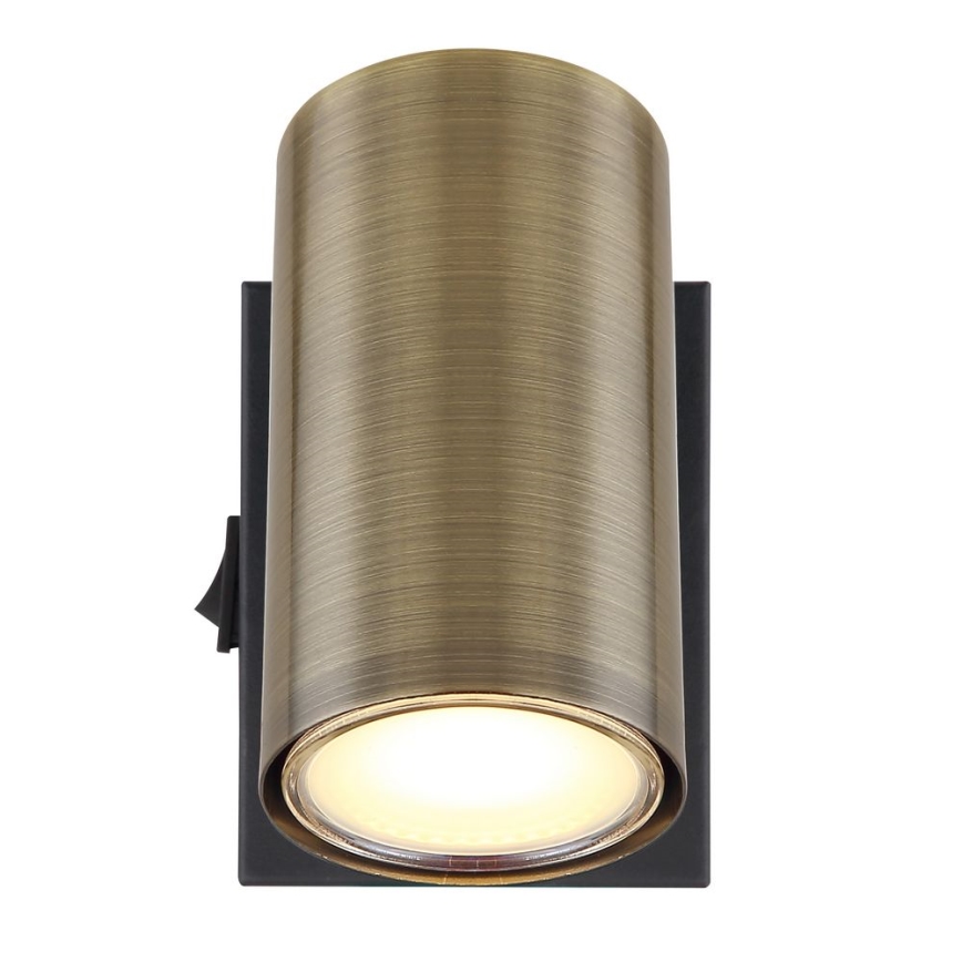 Globo - Zidna reflektorska lampa 1xGU10/25W/230V crno/mesing