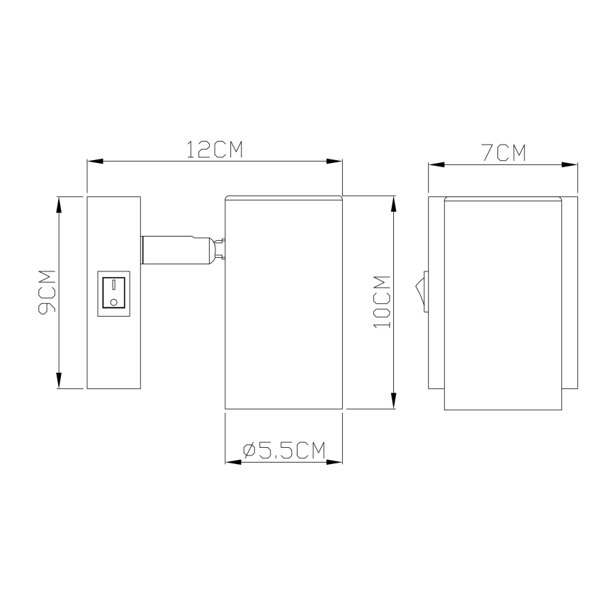 Globo - Zidna spot lampa 1xGU10/25W/230V crna/mesing