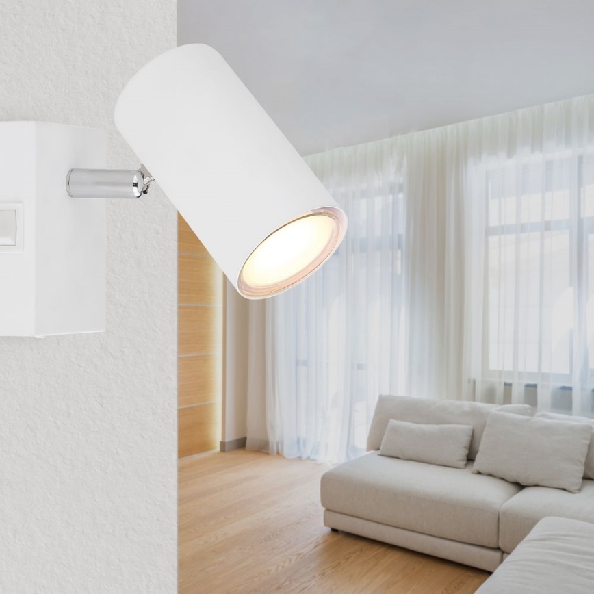 Globo - Zidna reflektorska lampa 1xGU10/25W/230V bela