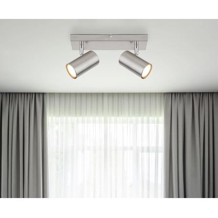 Globo - Reflektorska lampa 2xGU10/25W/230V mat krom