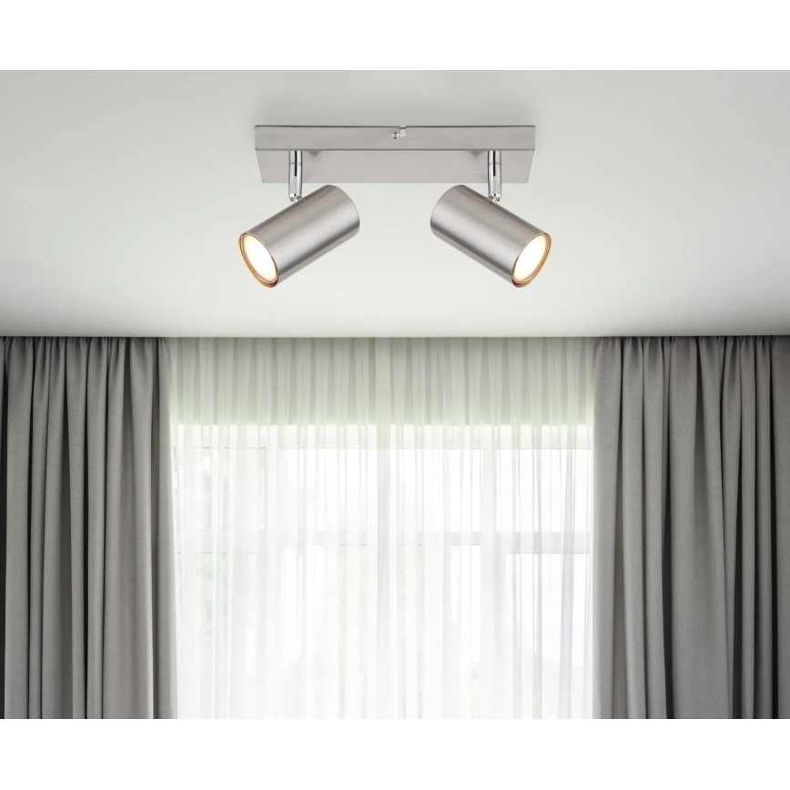 Globo - Reflektorska lampa 2xGU10/25W/230V mat krom