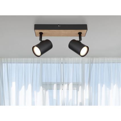 Globo - Reflektorska lampa 2xGU10/35W/230V crno/braon
