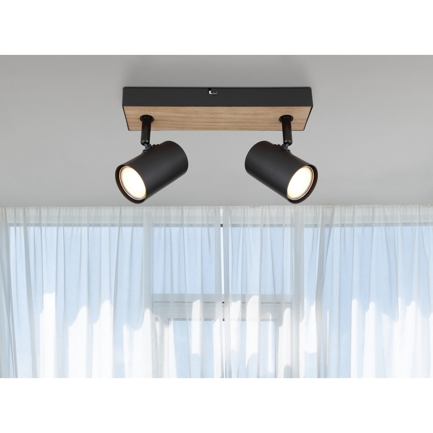 Globo - Reflektorska lampa 2xGU10/35W/230V crno/braon