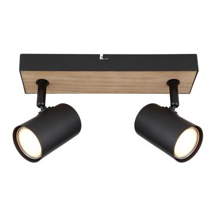 Globo - Reflektorska lampa 2xGU10/35W/230V crno/braon