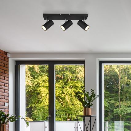 Globo - Reflektorska lampa 3xGU10/35W/230V crno