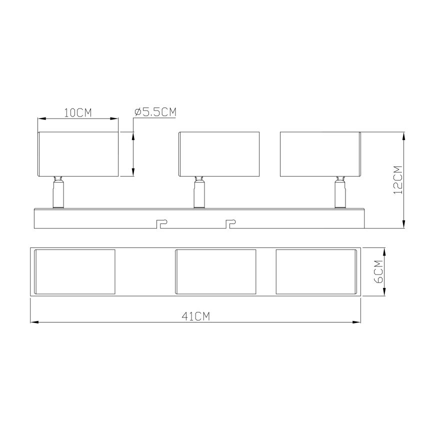 Globo - Reflektorska lampa 3xGU10/35W/230V crno