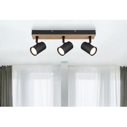 Globo - Reflektorska lampa 3xGU10/35W/230V crno/braon