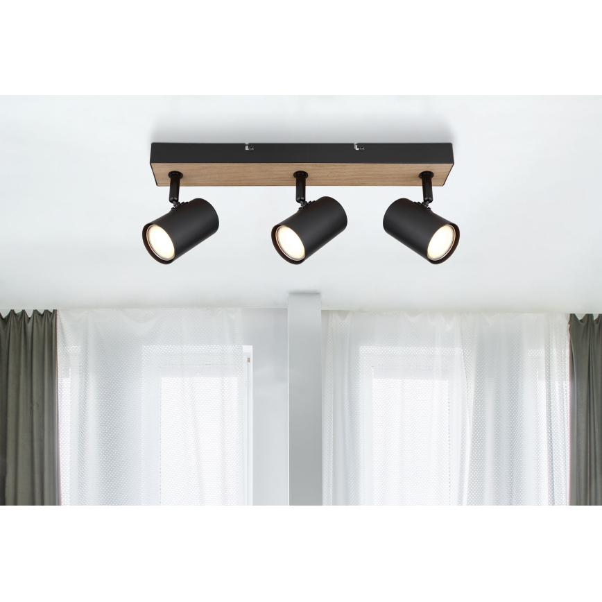 Globo - Reflektorska lampa 3xGU10/35W/230V crno/braon