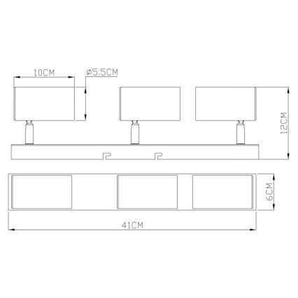 Globo - Reflektorska lampa 3xGU10/35W/230V crno/mesing
