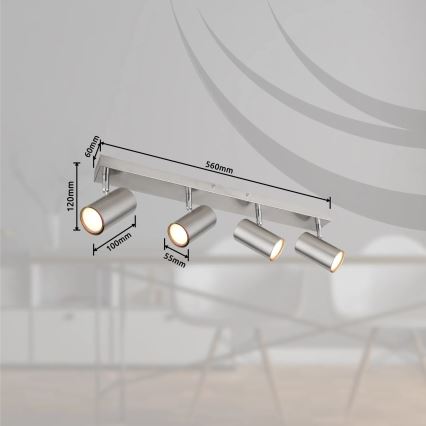 Globo - Reflektorska lampa 4xGU10/25W/230V mat krom