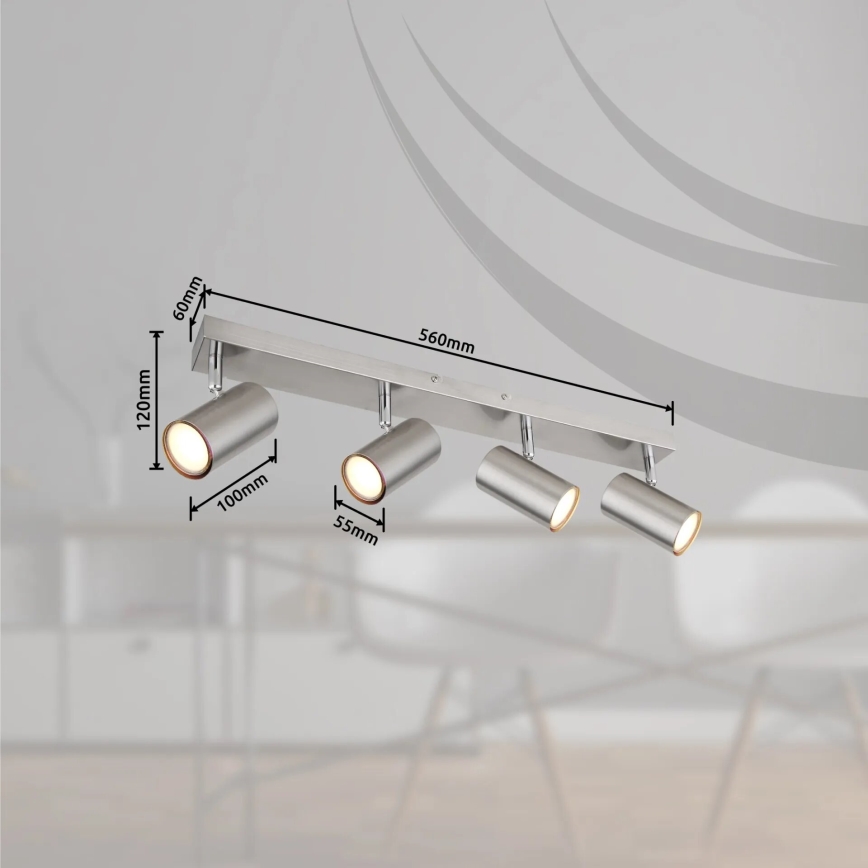 Globo - Reflektorska lampa 4xGU10/25W/230V mat krom