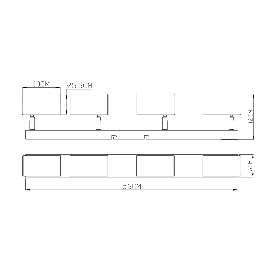 Globo - Reflektorska lampa 4xGU10/35W/230V crno